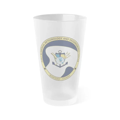 FMNOC Monterey Stennis Fleet Numerical Meteorology and Oceanography Center (U.S. Navy) Frosted Pint Glass 16oz Default Title - Go Mug Yourself