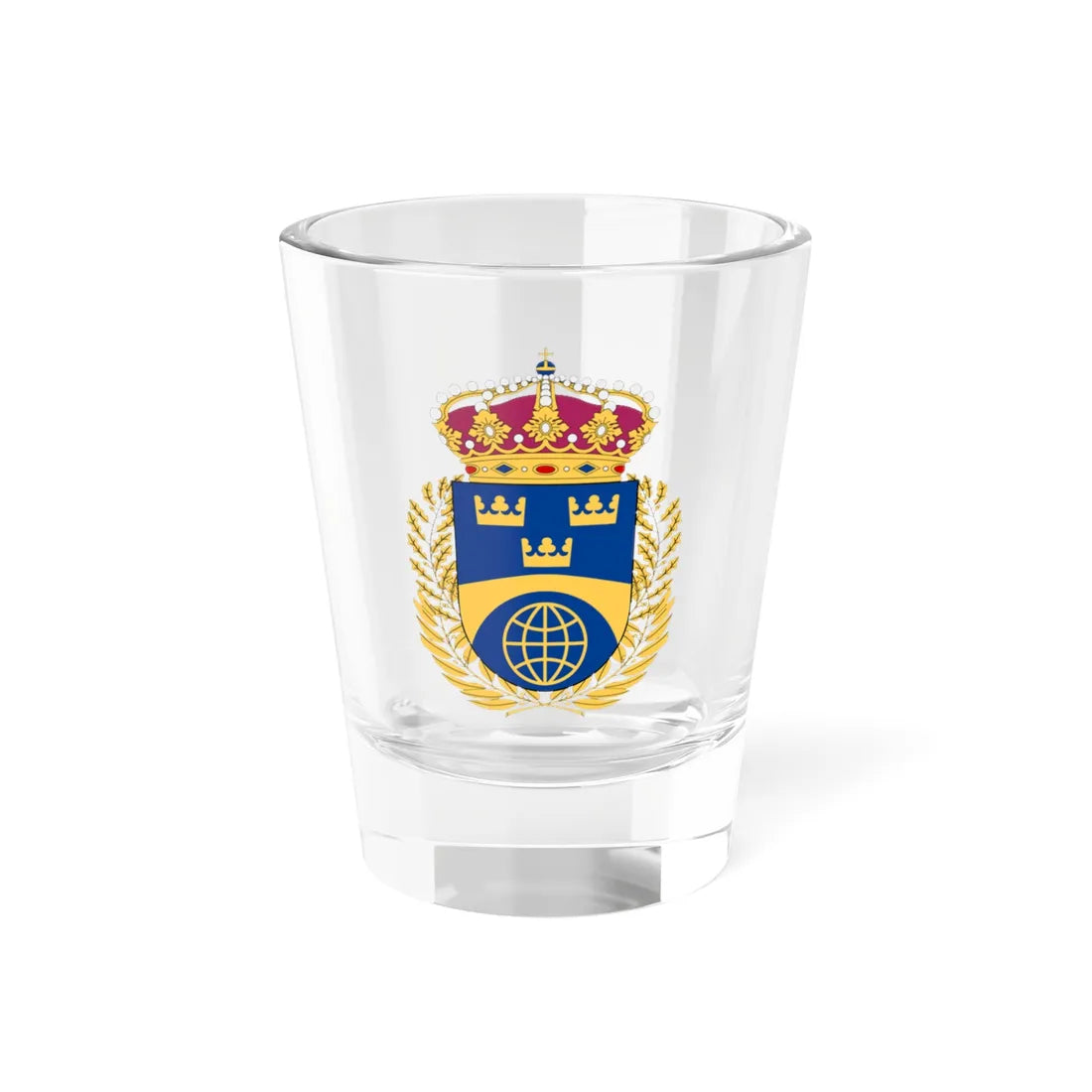 Folke Bernadotteakademin vapen (Sweden) (Coat of Arms) Shot Glass 1.5oz 1.5oz - Go Mug Yourself
