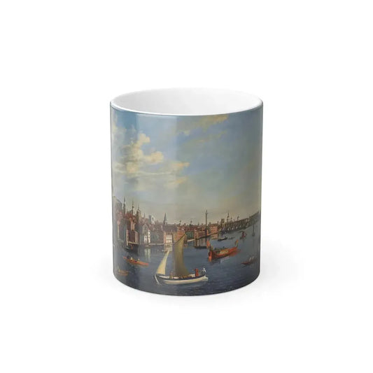 Follower of Samuel Scott (1702-1772) London, a View of St Paul's Cathedral and Old London Bridge from t-0 - Color Changing Mug 11oz 11oz - Go Mug Yourself
