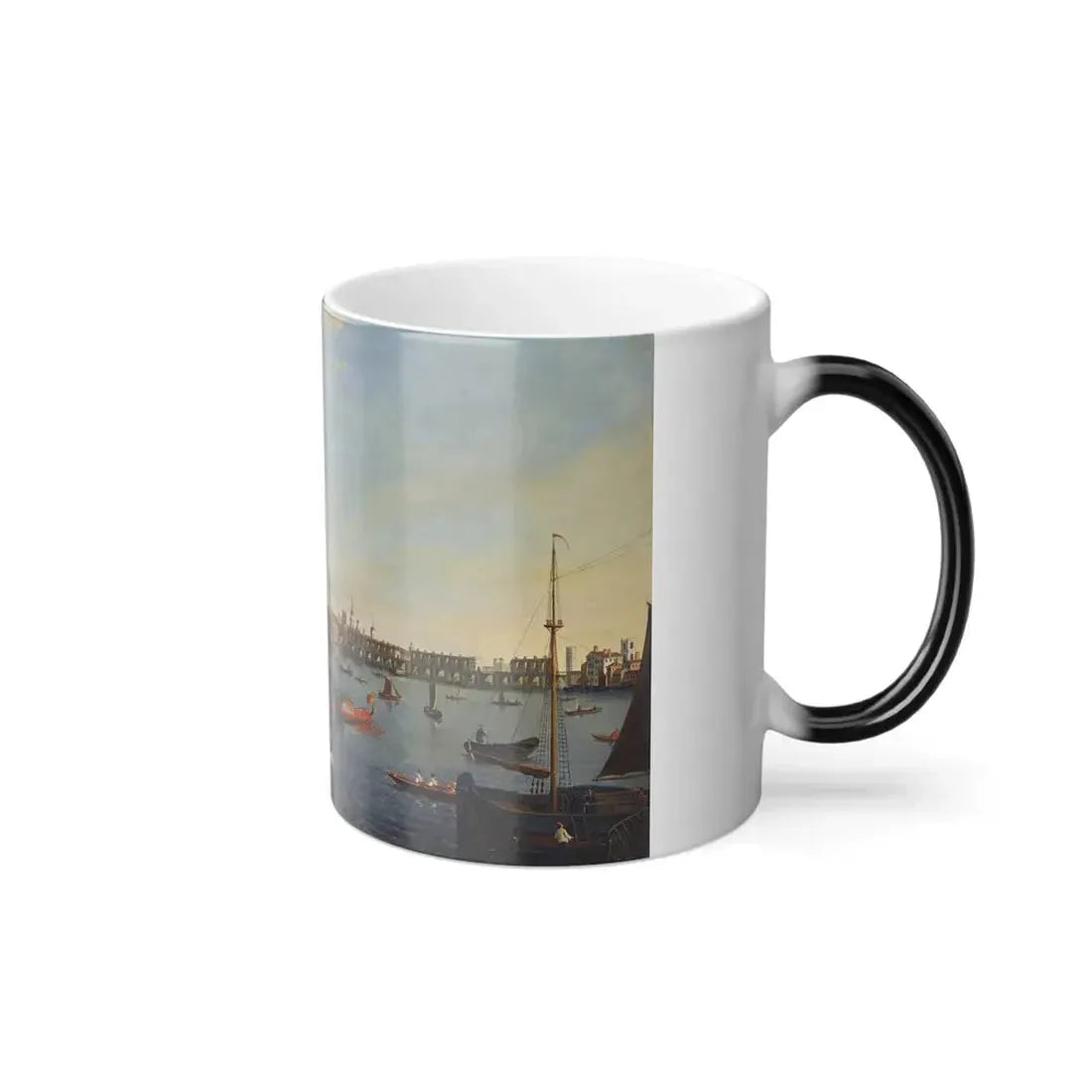 Follower of Samuel Scott (1702-1772) London, a View of St Paul's Cathedral and Old London Bridge from t-0 - Color Changing Mug 11oz - Go Mug Yourself