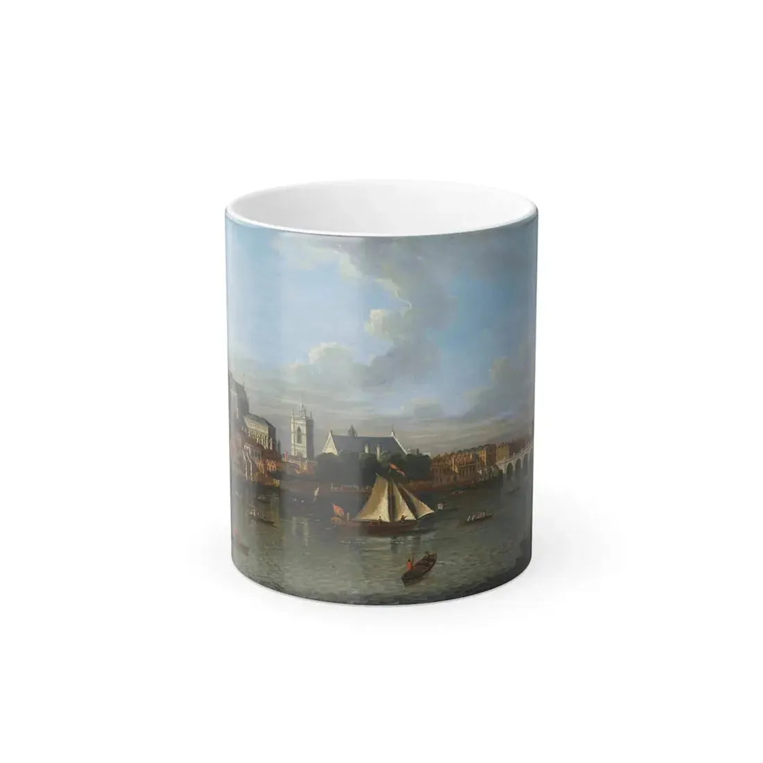 Follower of Samuel Scott (1702-1772) London, Looking North form Lambeth to Westminster Abbey and the Tow-0 - Color Changing Mug 11oz 11oz - Go Mug Yourself