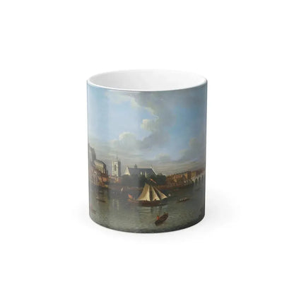 Follower of Samuel Scott (1702-1772) London, Looking North form Lambeth to Westminster Abbey and the Tow-0 - Color Changing Mug 11oz 11oz - Go Mug Yourself