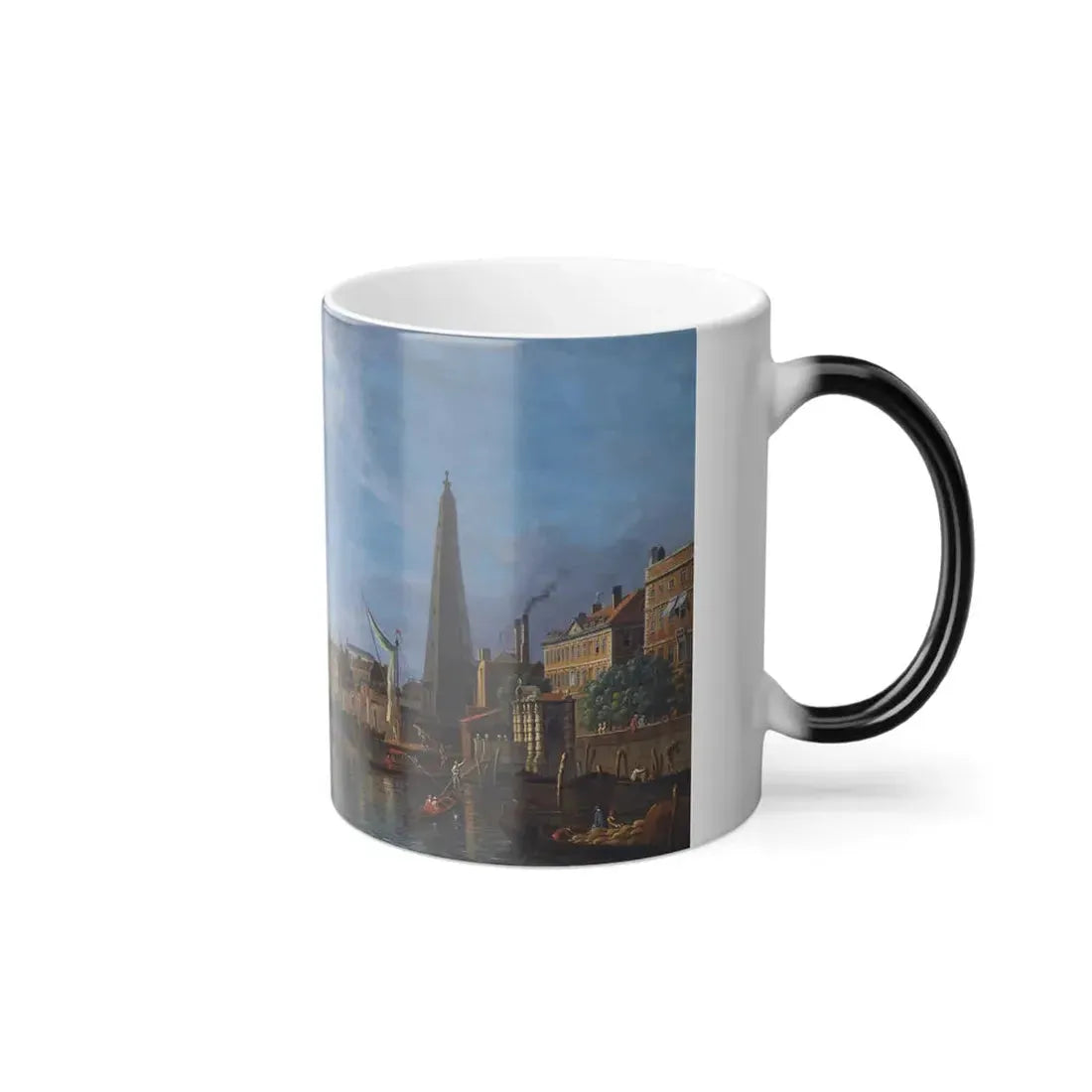 Follower of Samuel Scott (1702-1772) London, the York Buildings Water Tower, Westminster Abbey Beyond - -0 - Color Changing Mug 11oz - Go Mug Yourself