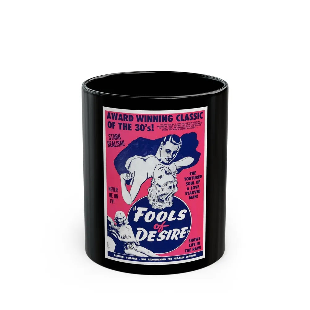 FOOLS OF DESIRE 1937 Movie Poster - Black Coffee Mug-11oz-Go Mug Yourself