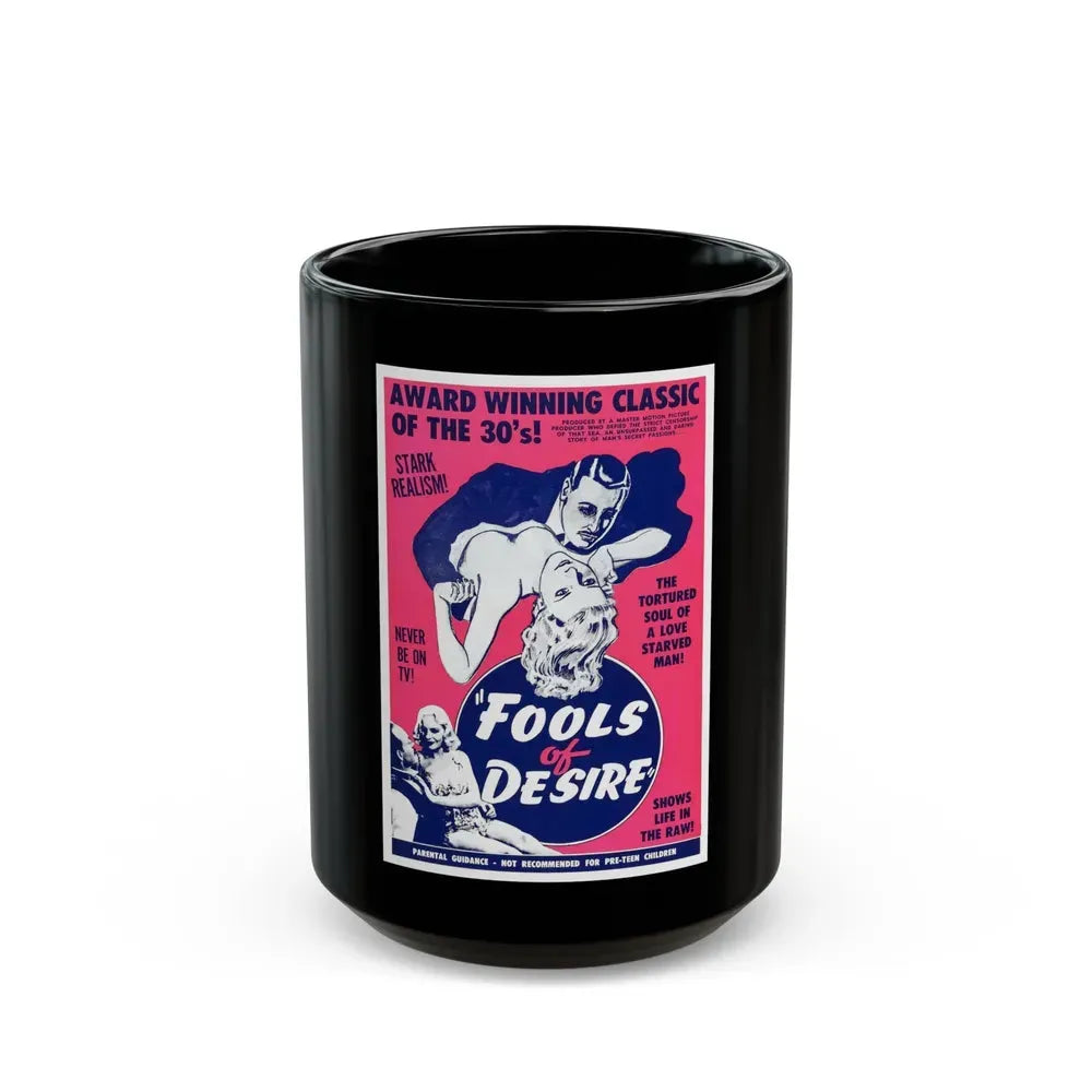 FOOLS OF DESIRE 1937 Movie Poster - Black Coffee Mug 15oz - Go Mug Yourself