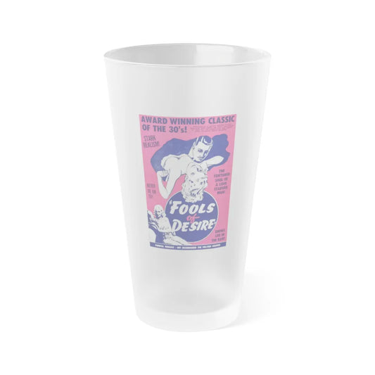 FOOLS OF DESIRE 1937 Movie Poster - Frosted Pint Glass 16oz-16oz-Frosted-Go Mug Yourself