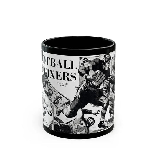 Football Fixers, Sensation magazine, November 1939 - Black Coffee Mug 11oz - Go Mug Yourself