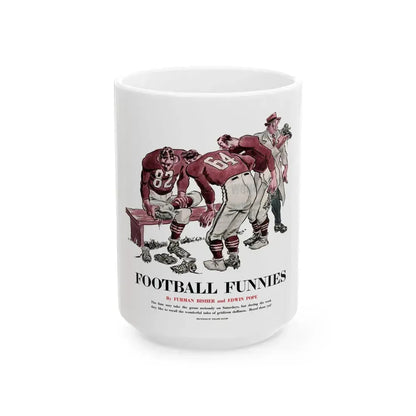 Football Funnies, Collier's, October 4, 1952 - White Coffee Mug 15oz - Go Mug Yourself