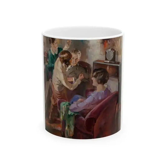 Football Game, possible radio advertisement - White Coffee Mug 11oz - Go Mug Yourself
