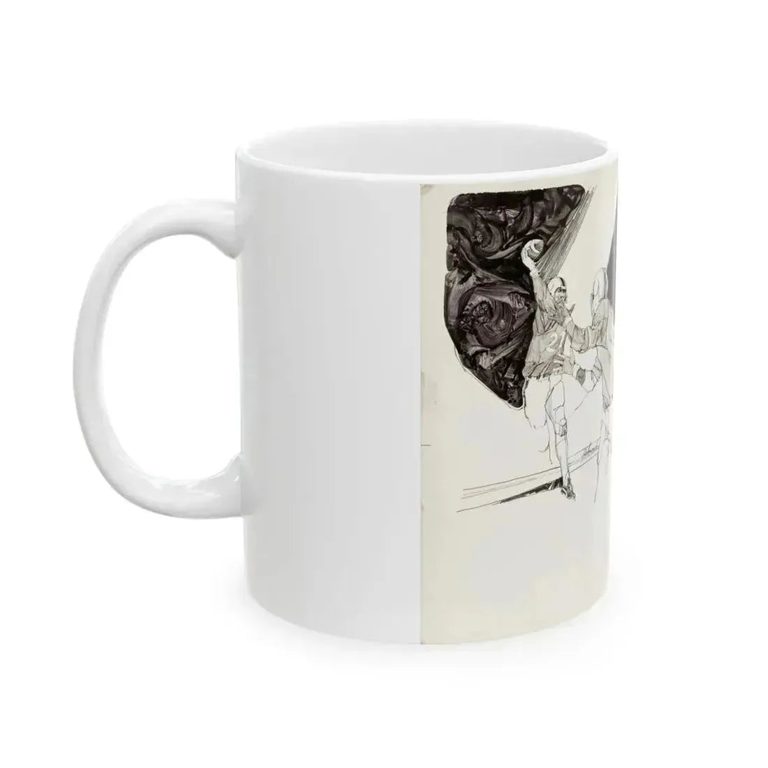 Football Montages Scetch - White Coffee Mug - Go Mug Yourself