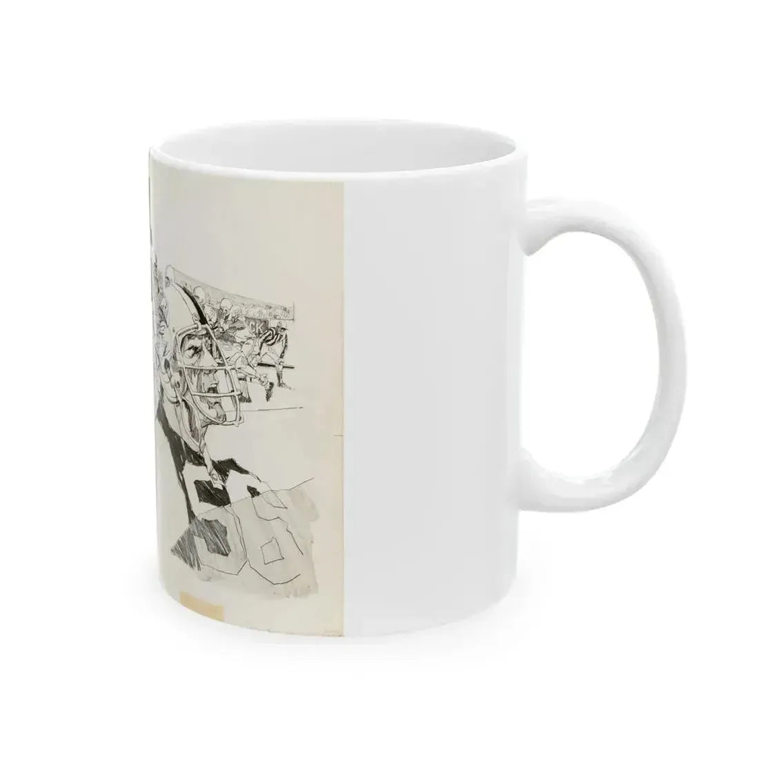 Football Montages Scetch - White Coffee Mug - Go Mug Yourself