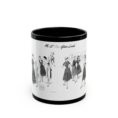 For A New Year Look, The American Girl, January 1951 - Black Coffee Mug 11oz - Go Mug Yourself