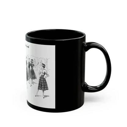 For A New Year Look, The American Girl, January 1951 - Black Coffee Mug - Go Mug Yourself