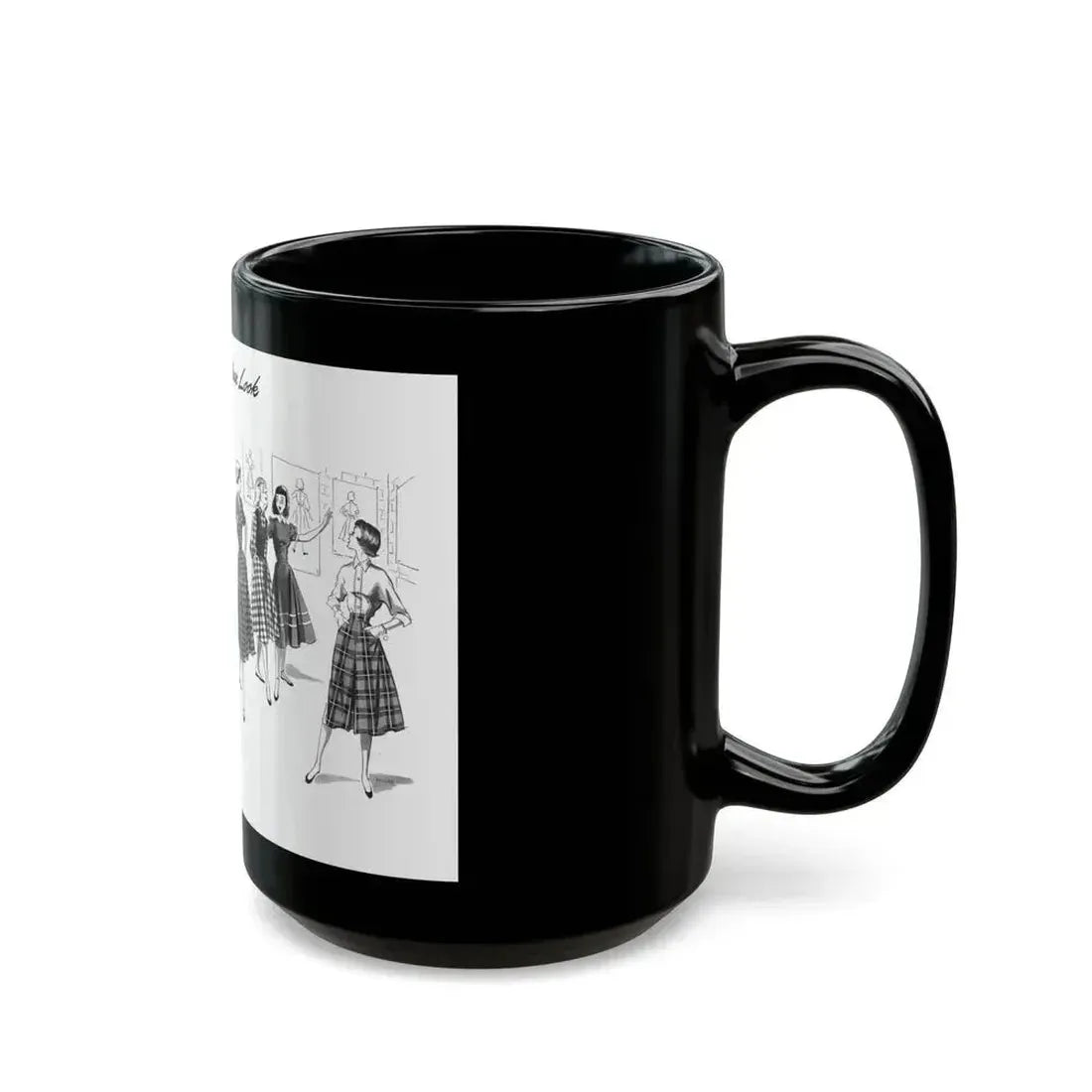 For A New Year Look, The American Girl, January 1951 - Black Coffee Mug - Go Mug Yourself
