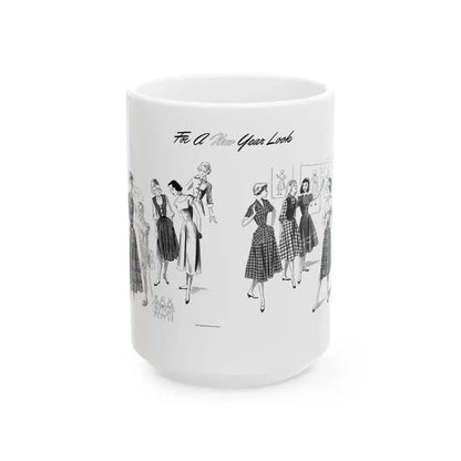 For A New Year Look, The American Girl, January 1951 - White Coffee Mug 15oz - Go Mug Yourself