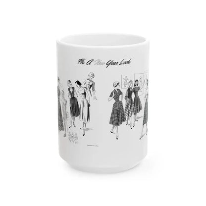 For A New Year Look, The American Girl, January 1951 - White Coffee Mug 15oz - Go Mug Yourself