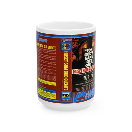 FOR GODS SAKE GET OUT (VHS COVER) - White Coffee Mug 15oz - Go Mug Yourself