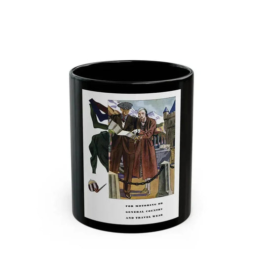 For Motoring Or General Country..., Esquire, January 1934 - Black Coffee Mug 11oz - Go Mug Yourself