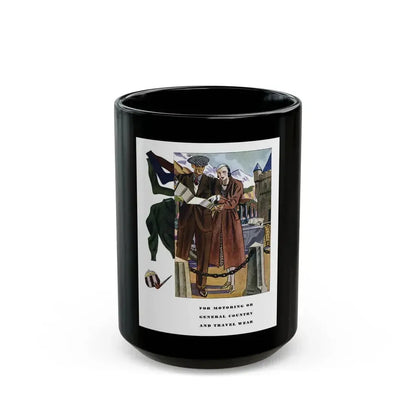 For Motoring Or General Country..., Esquire, January 1934 - Black Coffee Mug 15oz - Go Mug Yourself