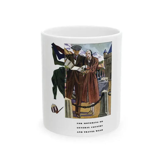 For Motoring Or General Country..., Esquire, January 1934 - White Coffee Mug 11oz - Go Mug Yourself