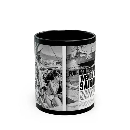 For-Sailors-Only Wench of Saigon, Men magazine, January 1965 - Black Coffee Mug 11oz - Go Mug Yourself