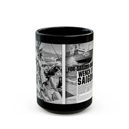 For-Sailors-Only Wench of Saigon, Men magazine, January 1965 - Black Coffee Mug 15oz - Go Mug Yourself