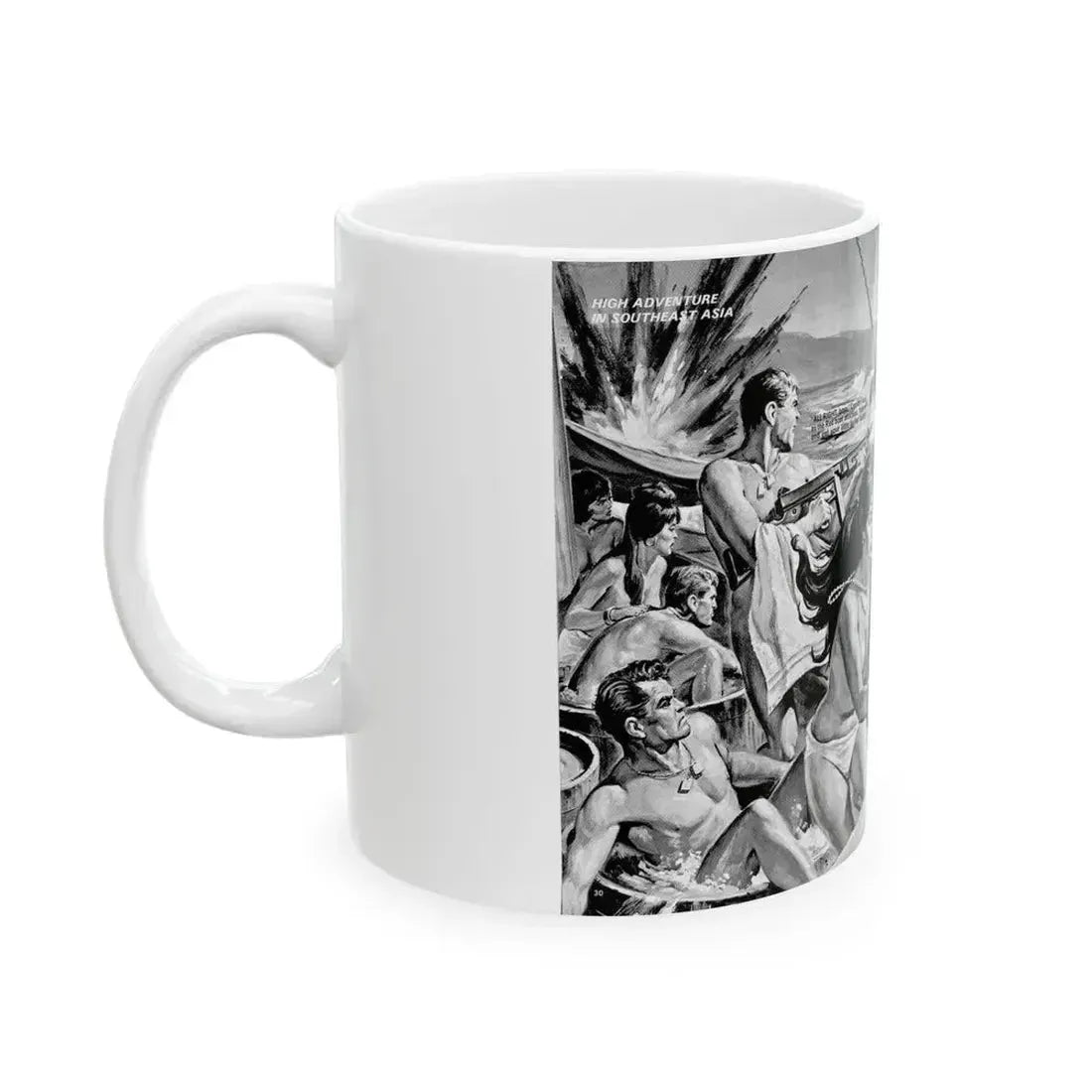 For-Sailors-Only Wench of Saigon, Men magazine, January 1965 - White Coffee Mug - Go Mug Yourself