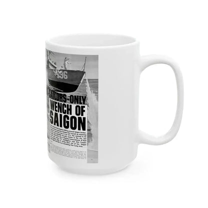 For-Sailors-Only Wench of Saigon, Men magazine, January 1965 - White Coffee Mug - Go Mug Yourself