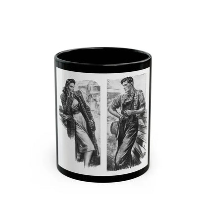 For Snow On The High Ground by Ruth Cameron Ward (2), Woman And Home, 1942 - Black Coffee Mug 11oz - Go Mug Yourself