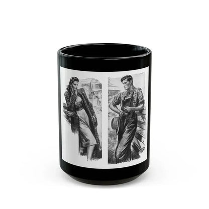 For Snow On The High Ground by Ruth Cameron Ward (2), Woman And Home, 1942 - Black Coffee Mug 15oz - Go Mug Yourself