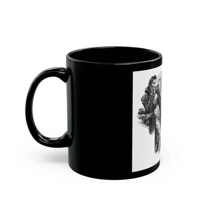 For Snow On The High Ground by Ruth Cameron Ward (2), Woman And Home, 1942 - Black Coffee Mug - Go Mug Yourself