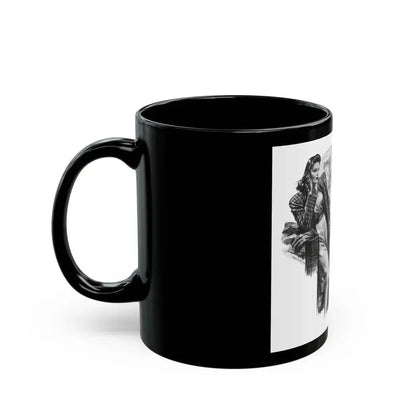 For Snow On The High Ground by Ruth Cameron Ward (2), Woman And Home, 1942 - Black Coffee Mug - Go Mug Yourself