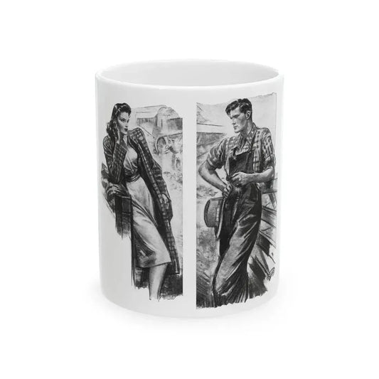 For Snow On The High Ground by Ruth Cameron Ward (2), Woman And Home, 1942 - White Coffee Mug 11oz - Go Mug Yourself