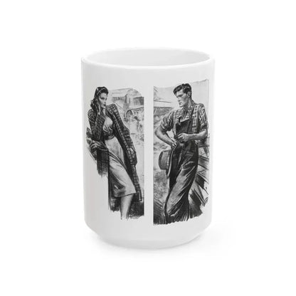 For Snow On The High Ground by Ruth Cameron Ward (2), Woman And Home, 1942 - White Coffee Mug 15oz - Go Mug Yourself