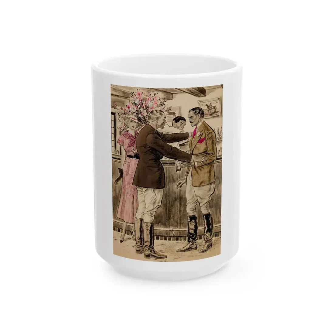 For the Love of Hell, You're Going to Play Polo in an Hour, Always Tomorrow, book illustration - White Coffee Mug 15oz - Go Mug Yourself