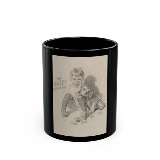 For Upset Stomach advertisement - Black Coffee Mug 11oz - Go Mug Yourself