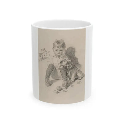 For Upset Stomach advertisement - White Coffee Mug 11oz - Go Mug Yourself
