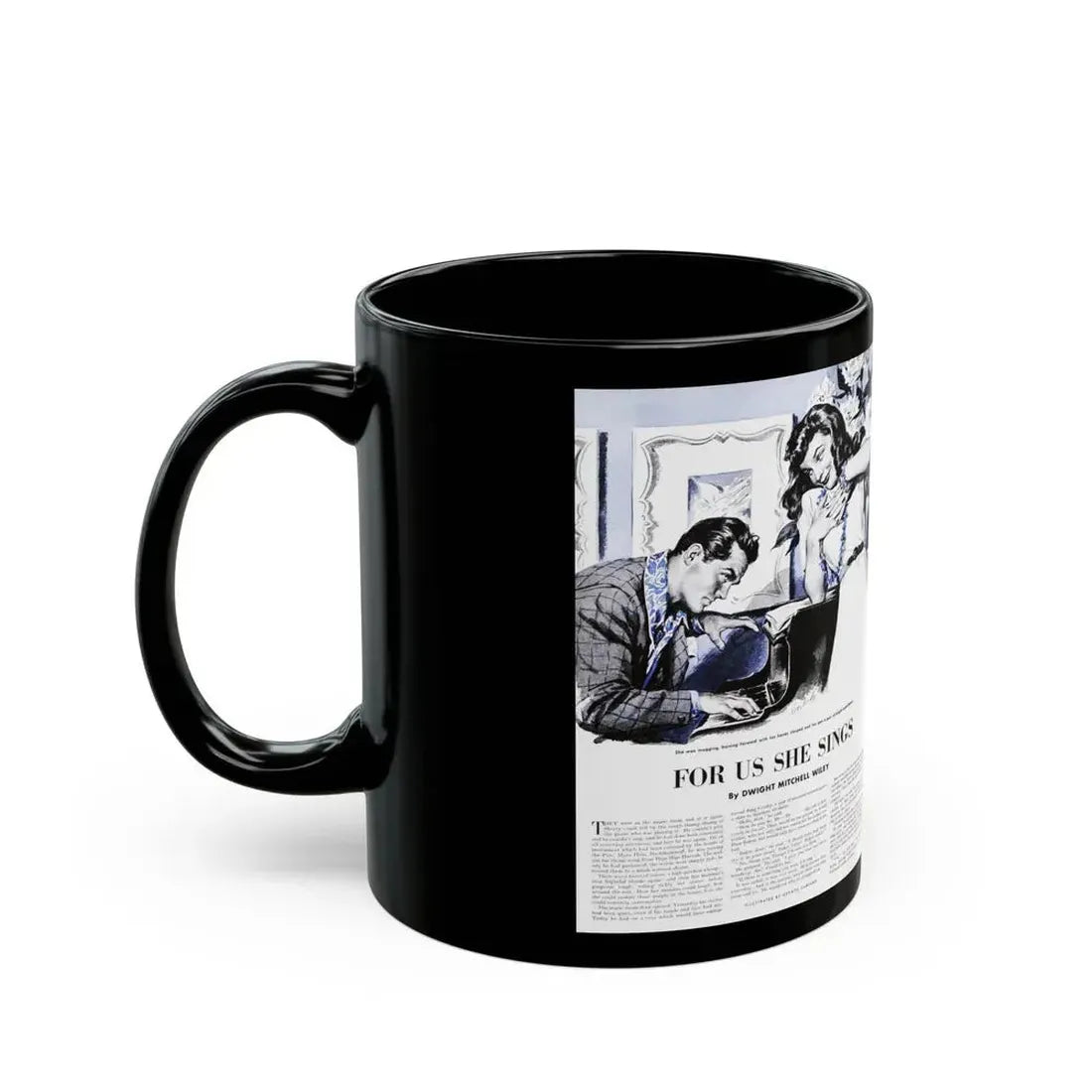 For Us She Sings, Saturday Evening Post, August 21, 1943 - Black Coffee Mug - Go Mug Yourself
