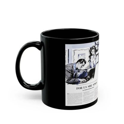For Us She Sings, Saturday Evening Post, August 21, 1943 - Black Coffee Mug - Go Mug Yourself
