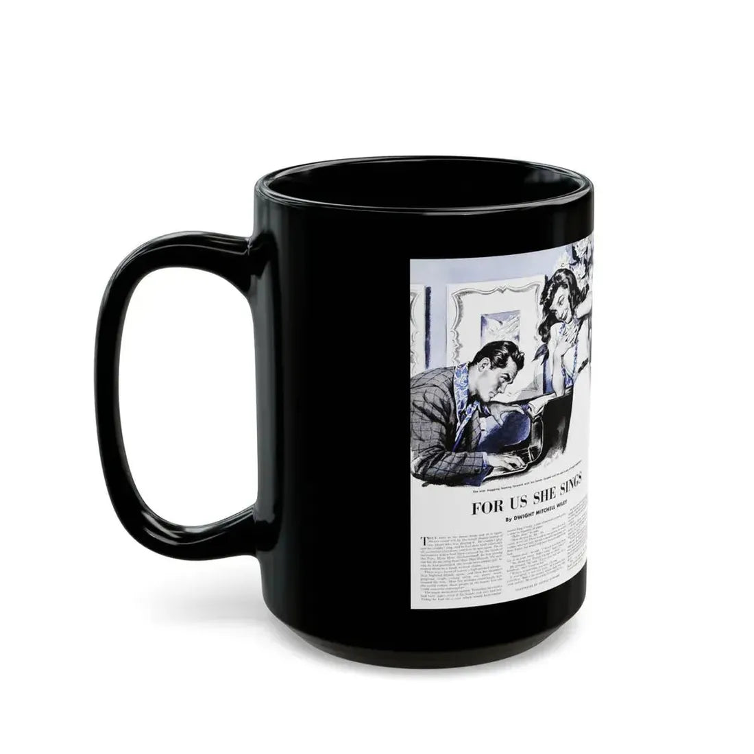 For Us She Sings, Saturday Evening Post, August 21, 1943 - Black Coffee Mug - Go Mug Yourself