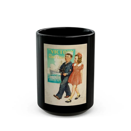 For Victory the Navy Calls - Black Coffee Mug 15oz - Go Mug Yourself
