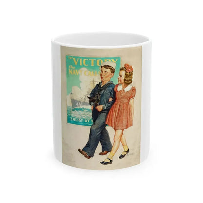 For Victory the Navy Calls - White Coffee Mug 11oz - Go Mug Yourself