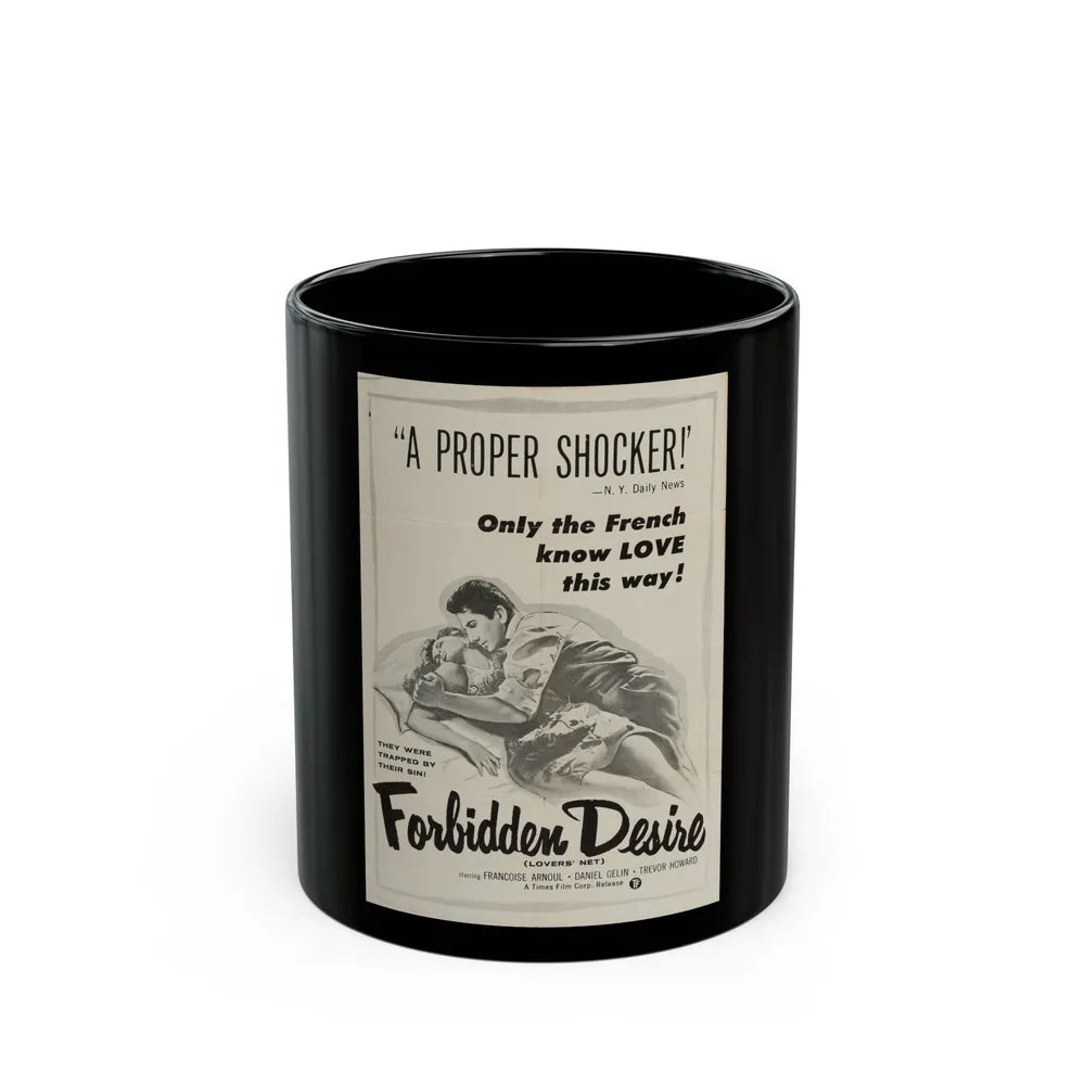 FORBIDDEN DESIRE 1955 Movie Poster - Black Coffee Mug-11oz-Go Mug Yourself