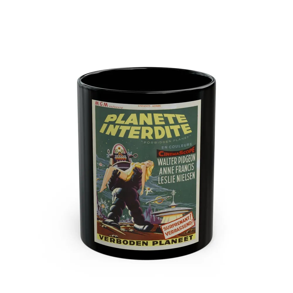 FORBIDDEN PLANET (BELGIAN) 1956 Movie Poster - Black Coffee Mug-11oz-Go Mug Yourself