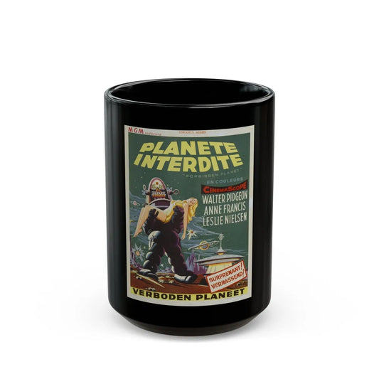 FORBIDDEN PLANET (BELGIAN) 1956 Movie Poster - Black Coffee Mug-15oz-Go Mug Yourself