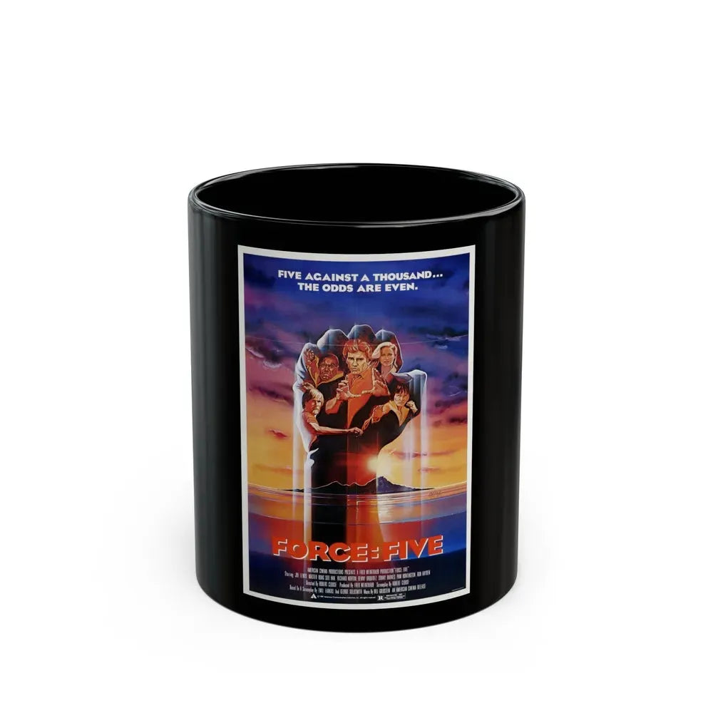 FORCE FIVE 1981 Movie Poster - Black Coffee Mug 11oz - Go Mug Yourself