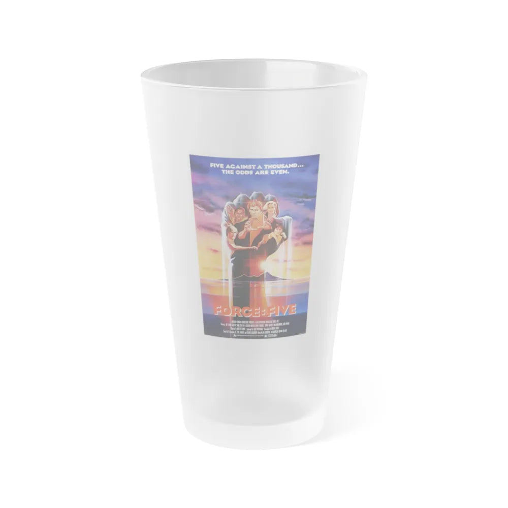 FORCE FIVE 1981 Movie Poster - Frosted Pint Glass 16oz-16oz-Frosted-Go Mug Yourself