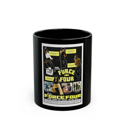 FORCE FOUR 1975 Movie Poster - Black Coffee Mug 11oz - Go Mug Yourself