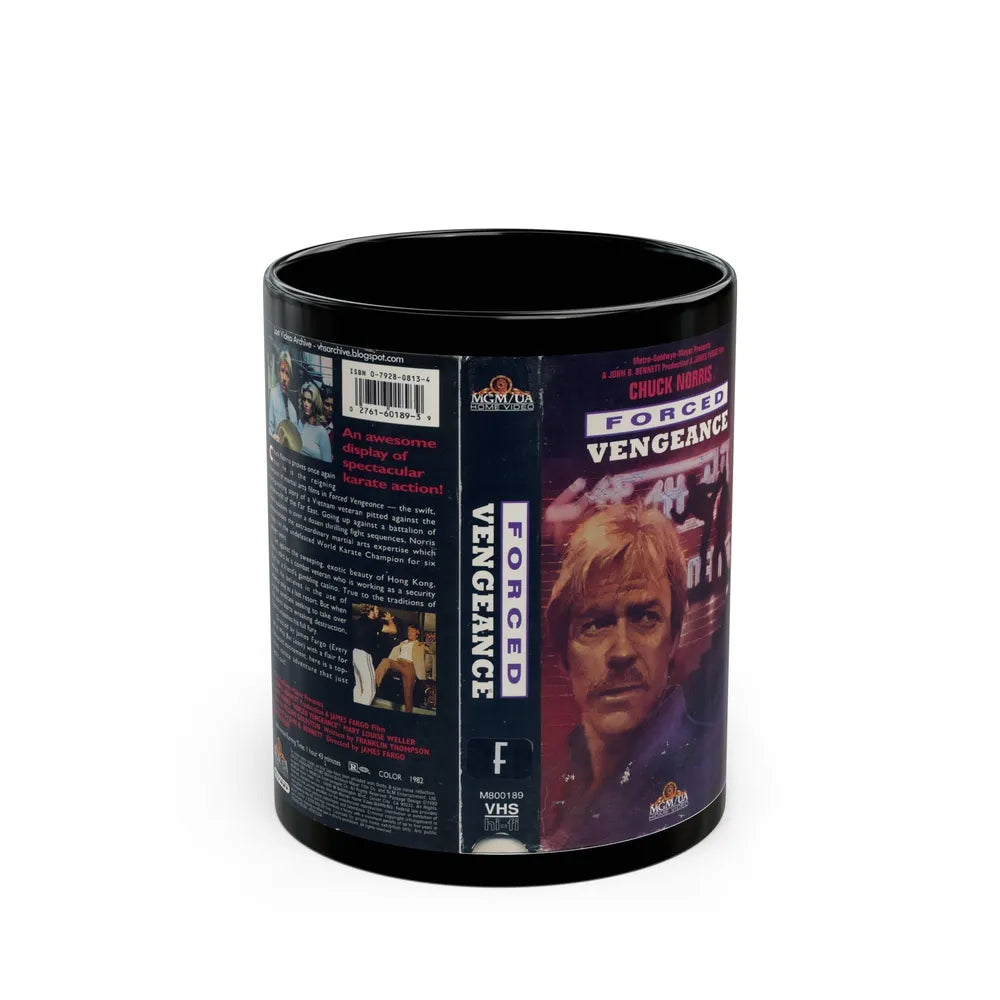 FORCED VENGEANCE (VHS COVER) - Black Coffee Mug-11oz-Go Mug Yourself