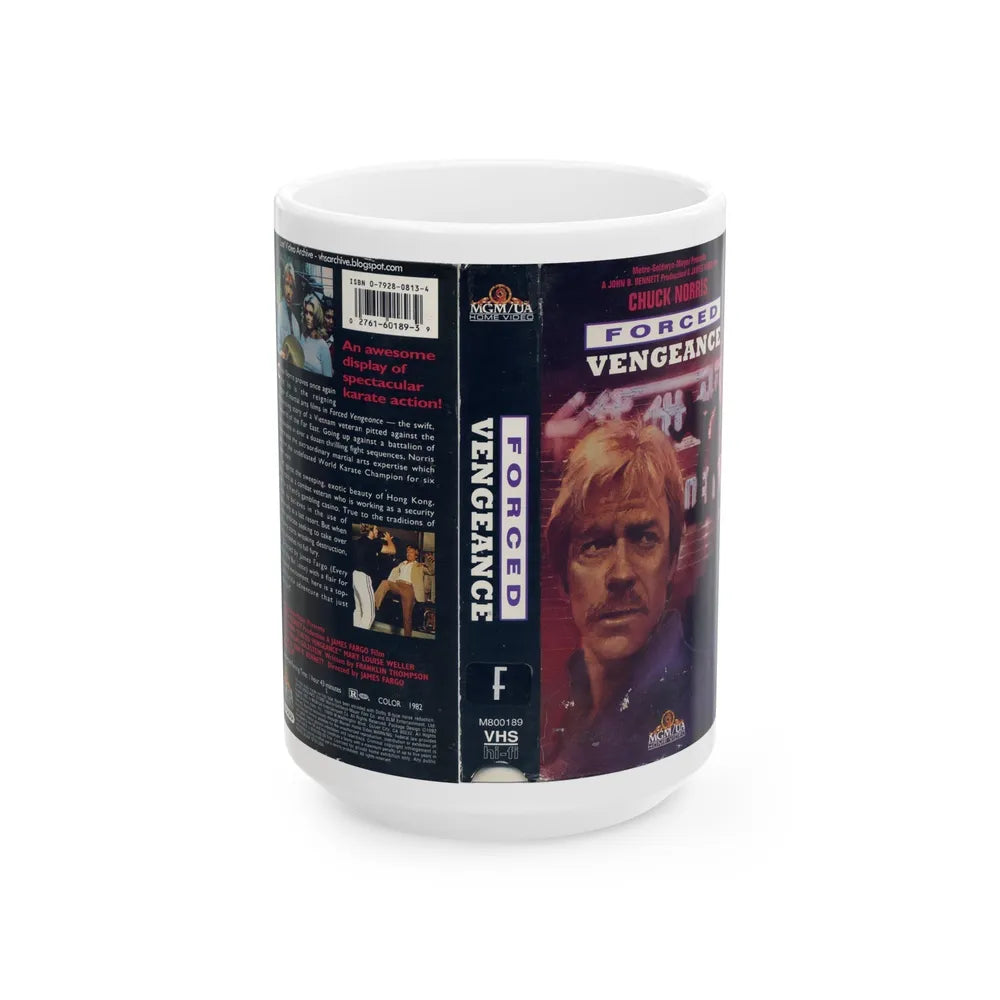 FORCED VENGEANCE (VHS COVER) - White Coffee Mug-15oz-Go Mug Yourself